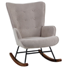 ALMA Rocking Πολυθρόνα Μπερζέρα Καθιστικού, Ύφασμα Velure Καφέ, Βάση Μαύρο-Καρυδί