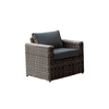 ARIZONA Πολυθρόνα Καθιστικού Κήπου ALU, Wicker Grey Brown, Μαξιλάρια Ανθρακί