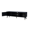 VIENNA TV STAND ΜΑΥΡΟ ΜΕ RATTAN 150x39x49