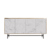 STOCKHOLM ΜΠΟΥΦΕΣ SONOMA DECAPE ΛΕΥΚΟ ΜΕ ΟΨΗ ΜΑΡΜΑΡΟΥ 161x39.5x80
