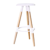 ART Σκαμπό BAR, Ξύλο Φυσικό, PP Άσπρο