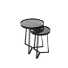 JUNGLE SIDE TABLE SET 2ΤΕΜ ΜΑΥΡΟ ΜΕ PATTERN ΜΑΥΡΟ 40x40x50