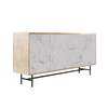 STOCKHOLM ΜΠΟΥΦΕΣ SONOMA DECAPE ΛΕΥΚΟ ΜΕ ΟΨΗ ΜΑΡΜΑΡΟΥ 161x39.5x80