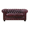 CHESTERFIELD Birmingham Καναπές 2Θέσιος Σαλονιού Καθιστικού, Δέρμα Antique Red