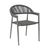 Adina Πολυθρόνα Αλουμινίου Rope Ανθρακί 56x58x78