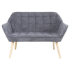 ALMA Καναπές 2θ - Σαλονιού - Καθιστικού, Φυσικό, Ύφασμα Velure Γκρι, K/D