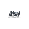 Defence Ανθρακί τραπεζαρία 150x90 set 7τεμαχίων με τζάμι