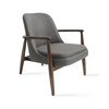 Paw ξύλινη lounge πολυθρόνα 66x75x77(43)cm  LUGANO-WENGE