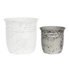 FLOWER POT-15 Φ35x34cm, Cement Απόχρωση Antique White