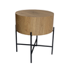 MADERA SIDE TABLE ΦΥΣΙΚΟ ΜΑΥΡΟ 45x45x45