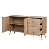 AMMOS ΜΠΟΥΦΕΣ 3ΣΥΡΤΑΡΙΑ ΦΥΣΙΚΟ ΜΕ RATTAN 150x39x79