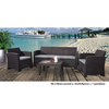 SAVANNA Set Σαλόνι Κήπου Βεράντας  K/D,  PP-UV Καφέ Μαξιλάρια Grey-White