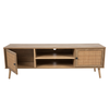 AMMOS TV STAND 2ΠΟΡΤΕΣ ΦΥΣΙΚΟ ΜΕ RATTAN 150x39x49