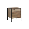 PALLET-W Κομοδίνο με 2 Συρτάρια Μέταλλο Βαφή Μαύρο - Antique Oak