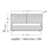 LINE L Κρεβάτι Ελληνικής Κατασκευής 220x184xH112cm (Για Στρώμα 160x200cm)