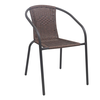 BALENO-W Πολυθρόνα Στοιβαζόμενη, Μέταλλο Βαφή Καφέ, Wicker Brown