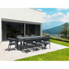 VEGAS RATTAN DARK GREY 100X180/220Χ75εκ. ΕΠΕΚΤ.ΤΡΑΠΕΖΙ