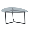 ROCKS COFFEE TABLE SET 2ΤΕΜ ΔΙΑΦΑΝΟ FUME ΜΑΥΡΟ 82x59x40
