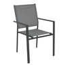 LANSON Πολυθρόνα Κήπου Βεράντας, Μέταλλο Βαφή Ανθρακί Textilene Grey