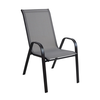 RIO Πολυθρόνα Στοιβαζόμενη Κήπου, Μέταλλο Βαφή Μαύρο, Textilene Γκρι (4,20kg)