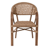 VEGERA Rattan Πολυθρόνα Dining Αλουμίνιο Φυσικό, Wicker Φυσικό, Στοιβαζόμενη