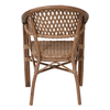 VEGERA Rattan Πολυθρόνα Dining Αλουμίνιο Φυσικό, Wicker Φυσικό, Στοιβαζόμενη