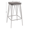 PANTON Σκαμπό BAR, Μέταλλο Βαφή Μαύρο, PU Απόχρωση Vintage Grey
