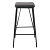 PANTON Σκαμπό BAR, Μέταλλο Βαφή Μαύρο, PU Απόχρωση Vintage Grey