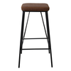 PANTON Σκαμπό BAR, Μέταλλο Βαφή Μαύρο, PU Απόχρωση Vintage Brown