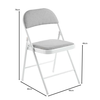BRENDA Καρέκλα Πτυσσόμενη, Μέταλλο Βαφή Άσπρο, Ύφασμα Γκρι