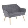 ALMA Καναπές 2θ - Σαλονιού - Καθιστικού, Φυσικό, Ύφασμα Velure Γκρι, K/D