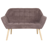 ALMA Καναπές 2θ - Σαλονιού - Καθιστικού, Φυσικό, Ύφασμα Velure Καφέ, K/D