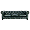 CHESTERFIELD Birmingham Καναπές 4Θέσιος Σαλονιού Καθιστικού, Δέρμα AntiqueGreen
