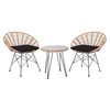 SALSA Coral Coffee Set Κήπου Μέταλλο Μαύρο - Γυαλί - Wicker Φυσικό: Τραπεζάκι+2 Πολυθρόνες