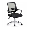 BF2101-W Πολυθρόνα Γραφείου χωρίς Ανάκλιση, Μέταλλο Χρώμιο Mesh Μαύρο