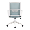BF2965 Πολυθρόνα Γραφείου Ύφασμα Γκρι-Μπλε Mesh, Βάση PP Άσπρο