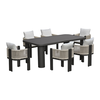 BOSTON Dining Set Τραπεζαρία Κήπου Βεράντας: Τραπέζι + 6 Πολυθρόνες Alu Ανθρακί - Μπεζ