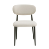 POINT Καρέκλα Τραπεζαρίας Μέταλλο Βαφή Μαύρο, Teddy Ύφασμα Άσπρο