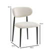 POINT Καρέκλα Τραπεζαρίας Μέταλλο Βαφή Μαύρο, Teddy Ύφασμα Άσπρο