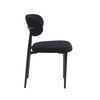 POINT Καρέκλα Τραπεζαρίας Μέταλλο Βαφή Μαύρο, Teddy Ύφασμα Μαύρο