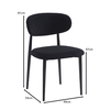 POINT Καρέκλα Τραπεζαρίας Μέταλλο Βαφή Μαύρο, Teddy Ύφασμα Μαύρο