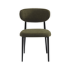 POINT Καρέκλα Τραπεζαρίας Μέταλλο Βαφή Μαύρο, Teddy Ύφασμα Olive Green