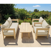 FLORIDA Living Set Σαλόνι Καθιστικό Κήπου-Βεράντας (4τ), Acacia, Μαξιλάρια Μπεζ
