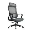 BF3010 Πολυθρόνα Γραφείου Διευθυντή, Mesh Μαύρο, Ύφασμα Γκρι