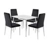 JETTA-OSLO Set Τραπεζαρία: Τραπέζι + 4 Καρέκλες, Χρώμιο - Sintered Stone - Velure Μαύρο