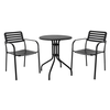 ROMA Set Κήπου-Βεράντας: Τραπέζι + 2 Πολυθρόνες, Μέταλλο Βαφή Μαύρο