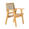COFFEE Dining Πολυθρόνα Βεράντας - Κήπου, Ξύλο Ακακία Φυσικό, Rope Wicker Μπεζ