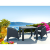VEGAS RATTAN DARK GREY 100X100/140Χ75εκ. ΕΠΕΚΤ.ΤΡΑΠΕΖΙ