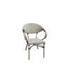 COSTA Πολυθρόνα Dining Αλουμινίου, Απόχρωση Antique Grey - Textilene Μπεζ