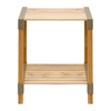 Τραπεζάκι βοηθητικό - κομοδίνο ξύλινο - πλαστικό χρώμα φυσικό - μπεζ 41x33x45εκ.